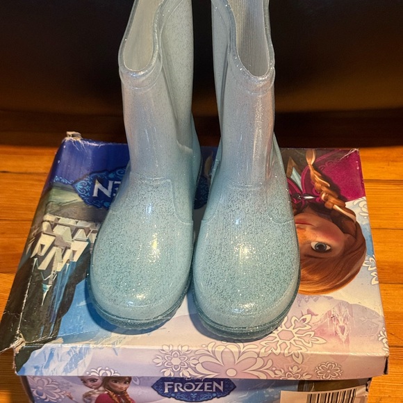 Frozen Kids Glitter Rain Boots - Blue - Picture 1 of 7